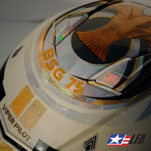 Battlestar Galactica Custom Painted Motorcycle Helmet Detail 1