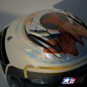 Battlestar Galactica Custom Painted Motorcycle Helmet Detail 2