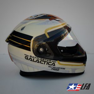 Battlestar Galactica Custom Painted Motorcycle Helmet Right