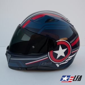 Captain America Custom Painted Motorcycle Helmet Left