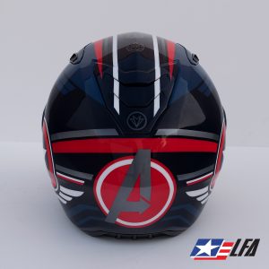 Captain America Custom Painted Motorcycle Helmet Back