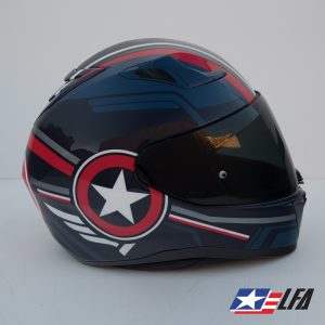 Captain America Custom Painted Motorcycle Helmet Right