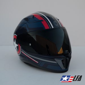 Captain America Custom Painted Motorcycle Helmet Front Right