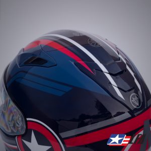 Captain America Custom Painted Motorcycle Helmet Detail 1