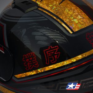 Cobra Kai Motorcycle Helmet Detail 1