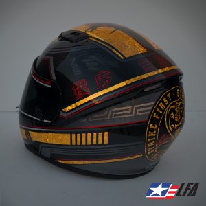 Cobra Kai Motorcycle Helmet Back Left