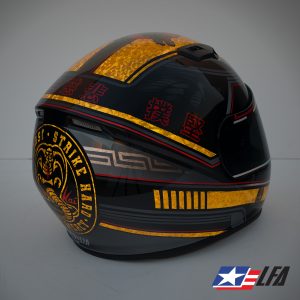 Cobra Kai Motorcycle Helmet Back Right