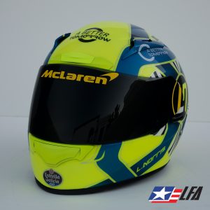 Lando Norris Replica Custom Painted Motorcycle Helmet Front Left