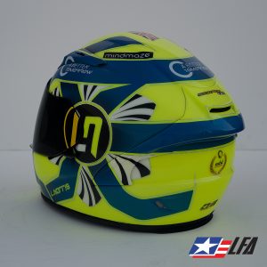 Lando Norris Replica Custom Painted Motorcycle Helmet Back Left