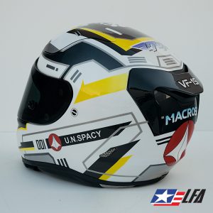 Macross Custom Painted Motorcycle Helmet Back Left