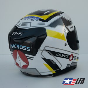 Macross Custom Painted Motorcycle Helmet Back Right