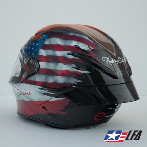 170 Mph Club Custom Painted Motorcycle Helmet Back Left