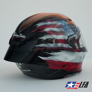 170 Mph Club Custom Painted Motorcycle Helmet Back Right