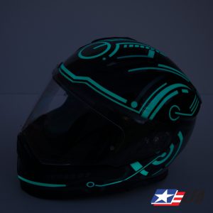 Tron 2.0 Custom Painted Motorcycle Helmet Glow 3