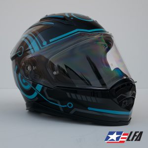 Tron 2.0 Custom Painted Motorcycle Helmet Front Right