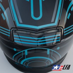 Tron 2.0 Custom Painted Motorcycle Helmet Detail 2