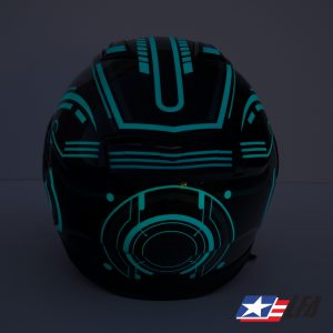 Tron 2.0 Custom Painted Motorcycle Helmet Glow 1