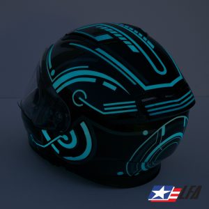 Tron 2.0 Custom Painted Motorcycle Helmet Glow 2