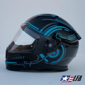 Tron 2.0 Custom Painted Motorcycle Helmet Left