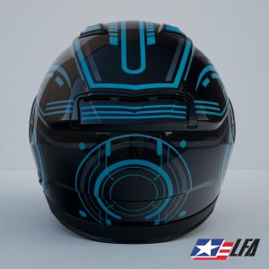 Tron 2.0 Custom Painted Motorcycle Helmet Back