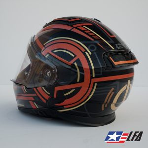 Tron 2.0 Custom Painted Motorcycle Helmet Back Left