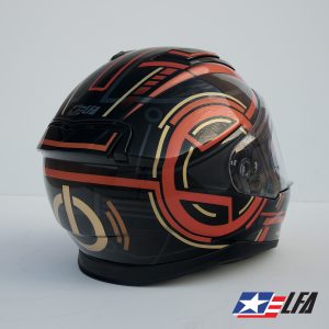 Tron 2.0 Custom Painted Motorcycle Helmet Back Right