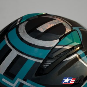 Tron 1.5 Custom Painted Motorcycle Helmet Detail 1