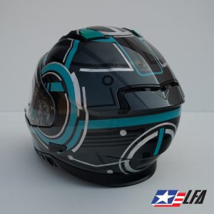 Tron 1.5 Custom Painted Motorcycle Helmet Back Left