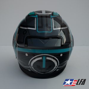 Tron 1.5 Custom Painted Motorcycle Helmet Back