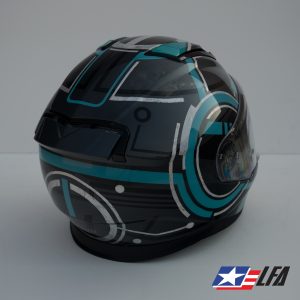 Tron 1.5 Custom Painted Motorcycle Helmet Back Right