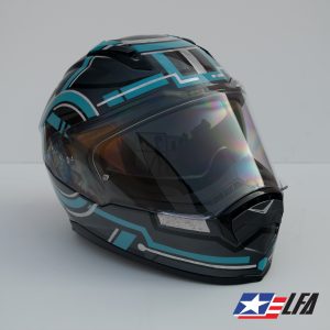 Tron 1.5 Custom Painted Motorcycle Helmet Front Right